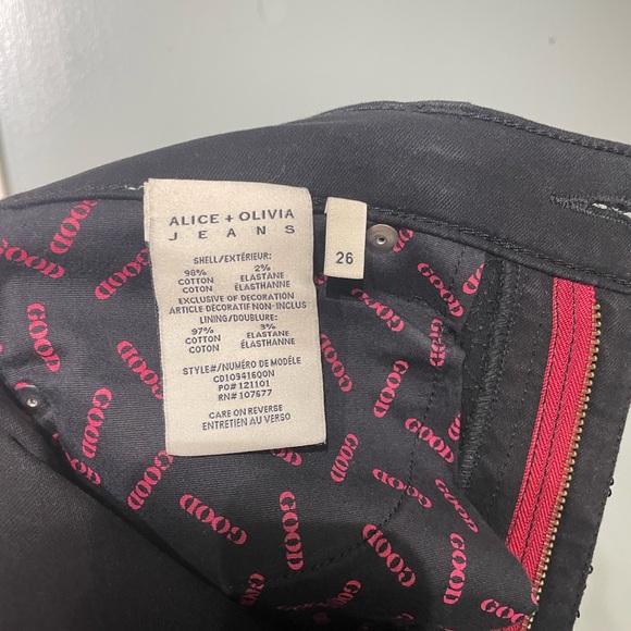 Alice & Olivia Skinny sequin black jeans - Picture 6 of 7